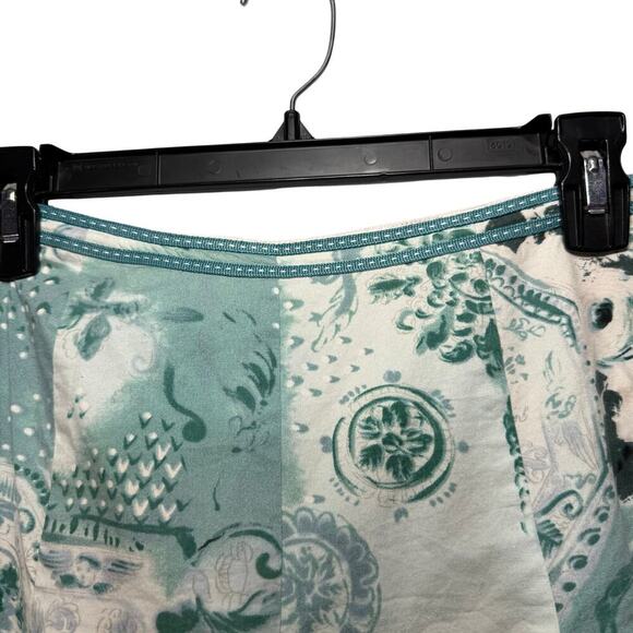 Lapis green and white floral skirt. Size M - Picture 2 of 9